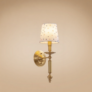 KELUO | Copper and Fabric Wall Lamp for Bedroom Living Room and Corridor