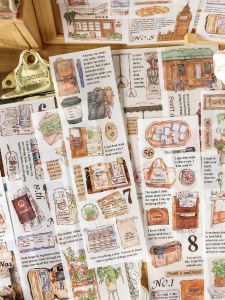 สติกเกอร์ติดสมุดที่บันทึกด้วยมือเทปกาวแบ่งส่วนสำหรับการเดินทางระยะสั้นและกระดาษสติกเกอร์ติดบัตรสารที่หนาของทิวทัศน์วัตถุดิบทำบัญชีมือมูลค่าสูง