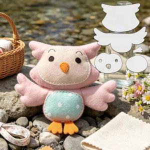 YOMDID 5pcs Lovely Owl Ornament Sewing Templates DIY Owl Pattern Quilting Stencils Durable Milky White PET Patchwork Tools