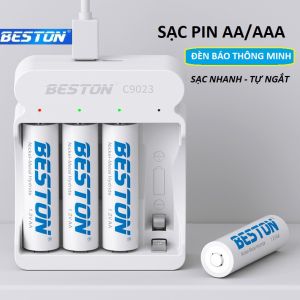 Bộ Sạc pin AA AAA Beston C9023 có tính năng sạc nhanh tự ngắt khi đầy đèn báo thông minh dùng cho micro đồ chơi
