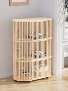 Artique Solid Wood Cat Cage Villa Large Free Space Cat House for Home Indoor Use Pet Supplies Cat Furniture Cat Houses