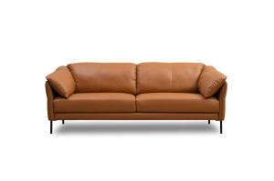 Cozylant Connor Half Leather Sofa / 1 Seater / 3 Seater Sofa for Living Room /Brown Sofa /Modern Minimalist