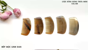 Lược sừng mini răng thưa Size 9cm hình bán nguyệt bỏ túi tiện lợi [COL189]