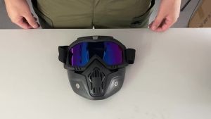 Topeng muka motosikal tengkorak terbuka topeng topi keledar topeng anti-uv topi keledar topi keledar vintaj topeng lelaki Balaclava musim sejuk Ski muka perisai