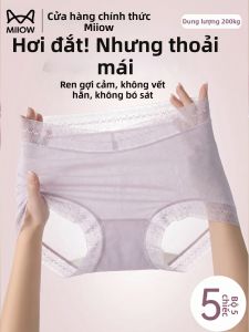 MiiOW | Seamless Lace Antibacterial Mulberry Silk High-Waist Plus Size Panties