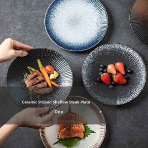 OME | Creative Retro Ceramic Dish for Steak and Pasta