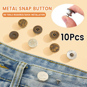 Seeko Adjust Waist Cufflinks Trouser Leg Buckles Detachable Jeans Metal Button 10Pcs/pack
