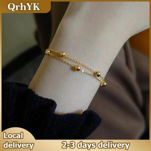 QrhYK 1pcs Titanium Steel Bracelet Simple Ball Bracelet Jewelry Womens Colorfast Bracelet Birthday GiftHeart-shaped Bracelet,Crystal Adjustable Chain BraceletGolden Rose Red Agate Round Beads Adjustable Bracelet,Imitation Pearl 、Flowers Bracelet