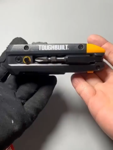 TOUGHBUILT TB-H4-12-IM Electricians Folding Utility Knife - 3-in-1 Tool with Bit Driver & Pry Bar - Heavy Duty EDC Box Cutter with 1/4" Hex Bit