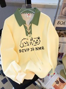 plus Size Polo Neck Sweatshirt Womens Thin Style Spring Autumn Casual Clothes Special Large Size for Heavy MM Comfortable Fit