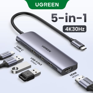 UGREEN Type C Hub USB C to 3xUSB3.0+HDMI+PD with 4K 30Hz HDMI Port for Thinkpad T14 MacBook M2/iPad Air 4 2020/MacBook Pro 2020/ iPad Pro 2021 iPad Pro 2020/Samsung S22/Huawei P20 P30 P40 Pro/One Plus 7+