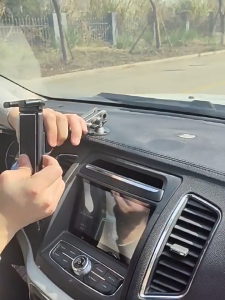 Aluminum Heavy Duty Drill Base Tablet Holder Car Mount Dashboard 360° Adjustable 2-Stage Stand for 4.7-12.9" iPad