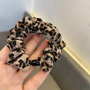 2025 New Simple Leopard Print Fabric Hair Ties for Women Elastic Hair Bands Hair Accessories No Damage to Hair Suitable for All Hair Types