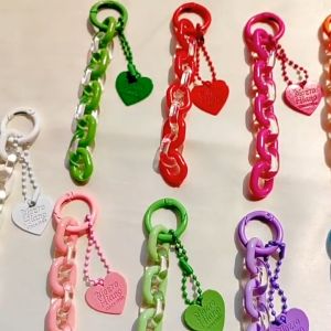 Charm treo phối dây xích nhiều màu sắc móc túi xách balo móc khoá handmade | Xiaoxingyarn