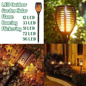 12/33/51/72/96 LED Outdoor Garden Solar Flame Dancing Flickering Light Waterproof LED Torch Lamp Yard Decor