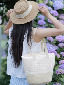 กระเป๋าถือทรงกลมขนาดใหญ่ ผ้าใบ กระเป๋าสะพายไหล่แบบหนึ่งข้าง กระเป๋าถือ กระเป๋าเดินชายหาด กระเป๋าเดินทางฤดูร้อน