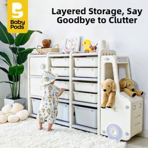 baby pods | Large Capacity Multi-Level Kids Toy Storage Shelf
