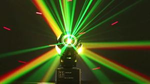 Dual-Head Mini Moving Head Light 120W LED Laser Strobe DMX512 Sound Activated Stage Lighting for Party DJ Bar Wedding Club Show