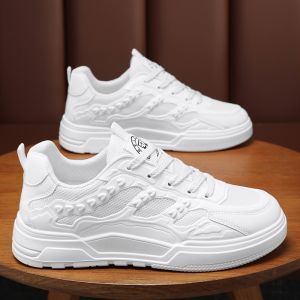 Mens Summer Breathable Mesh Sports Shoes Trendy Versatile White Sneakers Thick Bottom Heightening Dad Cool Shoes