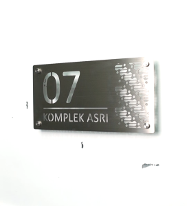 Nomor Rumah Stainless Steel SILVER Motif Krawangan Modern Series