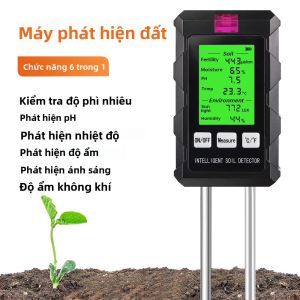 Máy Kiểm Tra Đất Kỹ Thuật Số 6 Trong 1 Dành Cho Vườn Máy Dò Ánh Sáng Độ Ẩm Đa Chức Năng PH Độ Ẩm Độ Ẩm Nhiệt Độ Độ Ẩm Có Đèn Nền