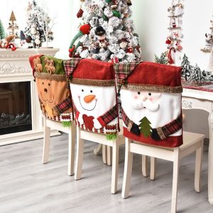 Chair Cover Christmas Decoration for Home Table Dinner Chair Back Decor Festival Party Supplies Xmas Gift