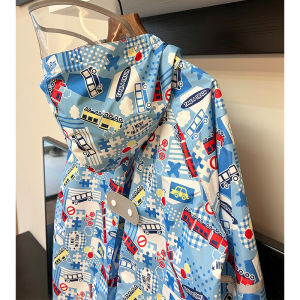 Childrens Raincoat Waterproof School Bag Positioning Raincoat for Boys Girls Students Kindergarten Babies Going to School