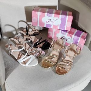 3 Inch Elegant Glossy Leather Stiletto Heels Sandals for Women