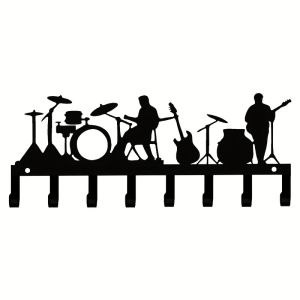 CIFbuy | CIFBUY Black Metal Rock Band Hook Iron Wall Decor for Clothes Keys Bedroom Living Room Office Home Art