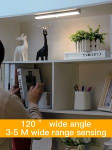 SOHO Motion Sensor LED Light Wireless Rechargeable Night Light For Wardrobe Cabinet Home Kitchen Bedroom Bedside Closet Lamp Kitchen Bedroom Detector Cabinet Staircase
