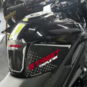 For Triumph Street Triple 765 RS Street Triple765 R 2023-2026 Fuel Tank Traction Pads Motorcycle Stickers Knee Pad Side Stickers