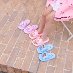 E-Star new childrens cartoon Little bear and rabbit slippers soft bottom kids non-slip Kids sandals