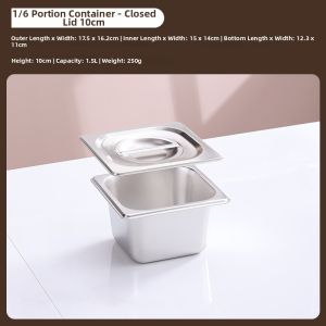CHUANGSHUNFU | Stainless Steel Commercial Rectangular Gastronorm Pan with Lid