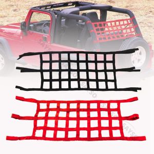 1x Car Roof Net Hammock Mesh Cargo Rooftop Netting Heavy Duty for TJ YJ JK JKU JL JLU JT 1987-2024 for Suzuki Jimny  JB74 19-23