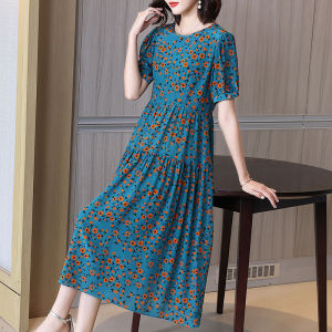 Silk Summer Dress Flower Pattern