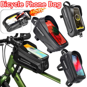 WEST BIKING Phone Hard Case Bag Waterproof Bicycle Bag Large Capacity Front Tube Frame Bag With Touch Screen Bike Bag