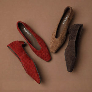 MIOLLIBARN | Stylish Reddish Brown Low-Heel Genuine Leather Single Shoes