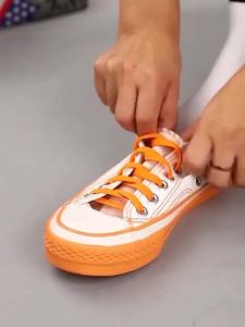 1Pair No Tie Shoelaces Metal Buckles Elastic for Sneakers One Size Fits All Adult Kids Quick Laces Lazy Sport Rubber Shoestrings