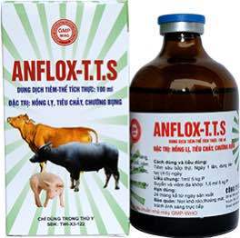 ANFLOX-TTS 20 100ml - Xử lý: hồng lỵ tiêu chảy chướng bụng ở lợn trâu bò