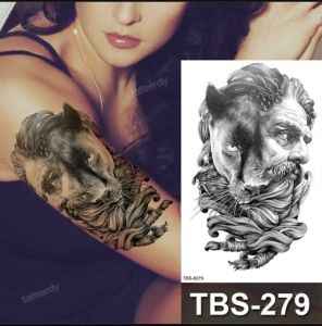 Premium Tato Temporer Tato Temporary Tahan Air Sementara Motif Kepala Macan Kumbang Hitam TBS 8279