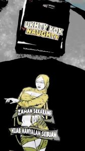 Kaos Zaman Sekarang Hijab Hanyalah sebuah Kebutuhan Fashion Ukhty kok Naughty / Baju Terbaru Viral Tshirt pria Sablon DTF Premium