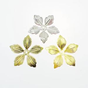50Pcs/Set Vintage Metal Flower Filigree Slice Charms Jewelry DIY Craft Findings