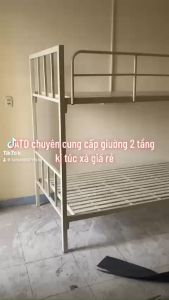 Giường tầng trụ vuông giá rẻ tại xưởng- giường tầng trường học kí túc có nhận làm giường kệ bàn học treo rèm