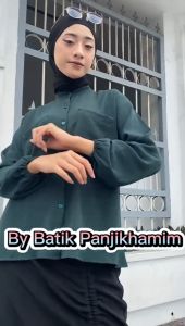 Kemeja Wanita Lengan Panjang Polos & Bahan Crinkle Airflow Grade A
