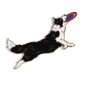 BUTTGooDS Original Metal Alloy Dog Playing Frisbee Fridge Magnet: Nordic Modern Home Decor