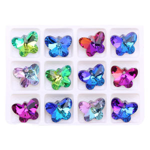 Multicolor Heart Pendant Glass Butterfly Beads Crystal Star Charms For Women Jewelry Making DIY Necklaces Earring Findings