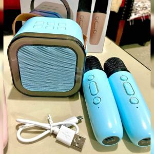 MINI BLUETOOTH SPEAKER PORTABLE KARAOKE FREE DUAL MICROPHONE