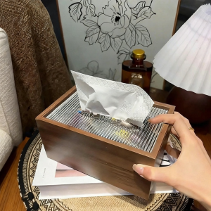 Elegant High-Grade New Chinese Style Wooden Tissue Box