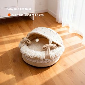 MAOGUANJIA | Winter Warmth Half-Enclosed Cat Bed
