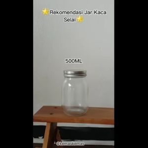 Toples Kaca Selai Puding Premium Glass Jar Round + Tutup Alumunium